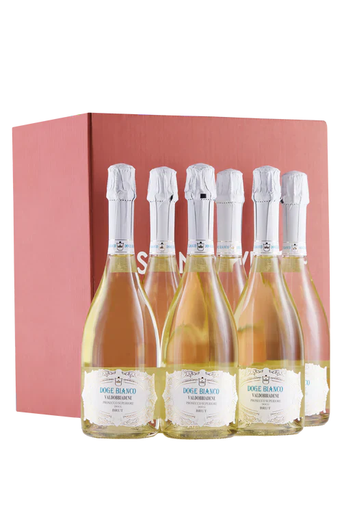 Confezione 6 bottiglie Prosecco Valdobbiadene Superiore Brut Doge Bianco