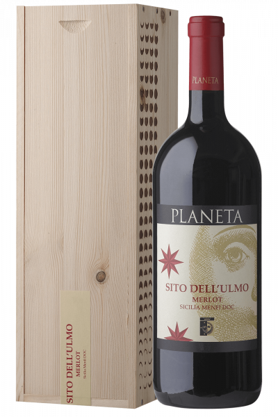 Menfi DOC Sito Dell'Ulmo Merlot 2014 Planeta (Doppio Magnum Cassetta In Legno)