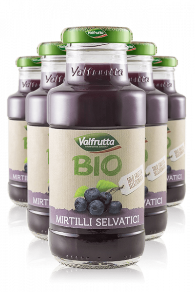 Succo Di Frutta BIO Valfrutta Mirtillo Cassa Da 24 Bottiglie x 20cl