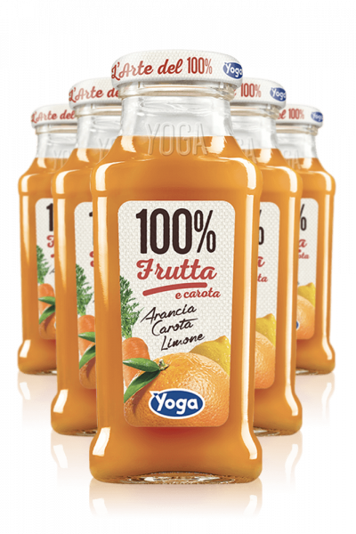 Yoga 100% Arancia Carota Limone Cassa Da 12 Bottiglie x 20cl