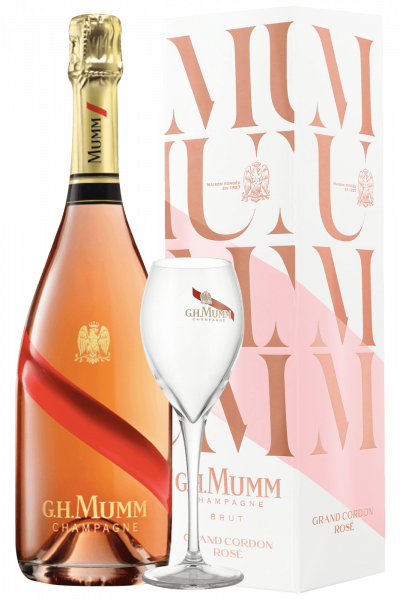 Champagne Grand Cordon Ros+® Brut Mumm 75cl (Astucciato) + OMAGGIO 2 Calici Mumm