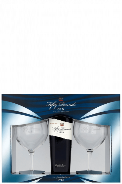 Gin Fifty Pounds 70cl (Confezione con 2 Bicchieri)