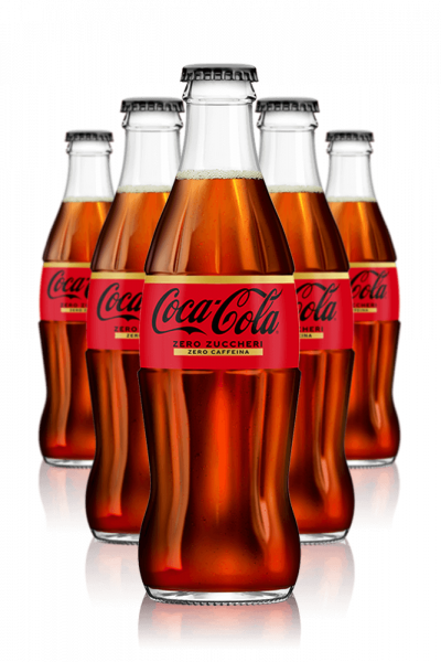 Coca-Cola Zero Zuccheri Zero Caffeina Vetro Cassa Da 24 Bottiglie x 33cl