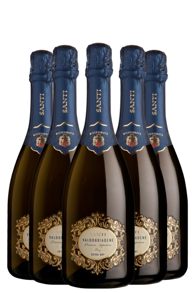 6 Bottiglie Prosecco Di Valdobbiadene Superiore DOCG Extra Dry 2023 Santi