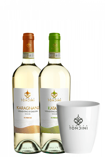 Vermentino Superiore Karagnanj 2022 + Vermentino Superiore Katala 2022 Tondini + OMAGGIO glacette Tondini