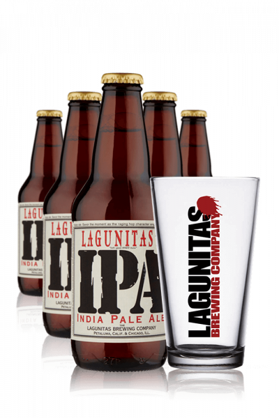 Lagunitas Ipa Cassa da 24 bottiglie x 355ml + OMAGGIO 6 bicchieri Lagunitas 40cl