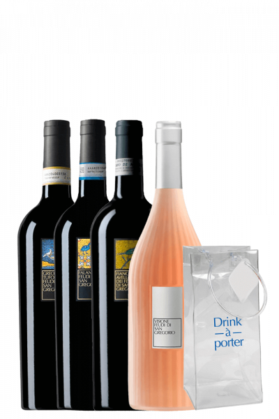Greco Di Tufo 2023 + Falanghina 2022 + Fiano 2022 + Rosato Visione 2022 Feudi Di San Gregorio + OMAGGIO icebag
