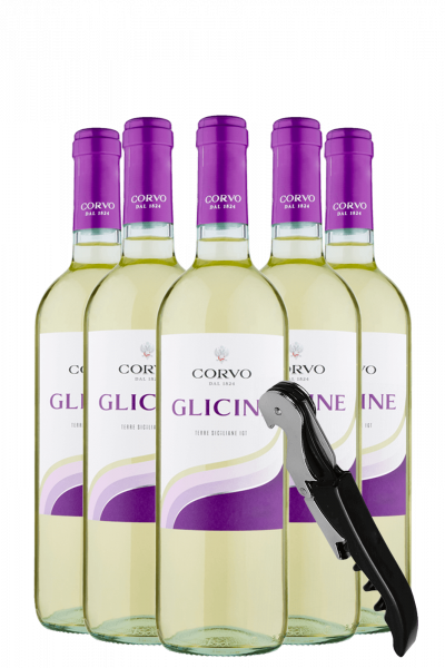 6 Bottiglie Corvo Glicine Bianco 2023 Duca Di Salaparuta + OMAGGIO 1 cavatappi Duca Di Salaparuta