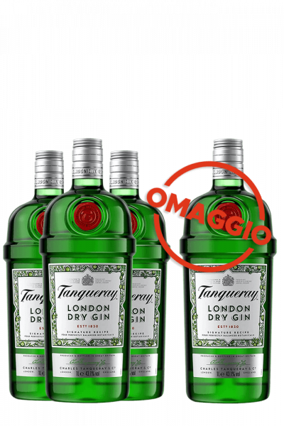 5 Bottiglie Gin London Dry Tanqueray 1Litro + 1 OMAGGIO